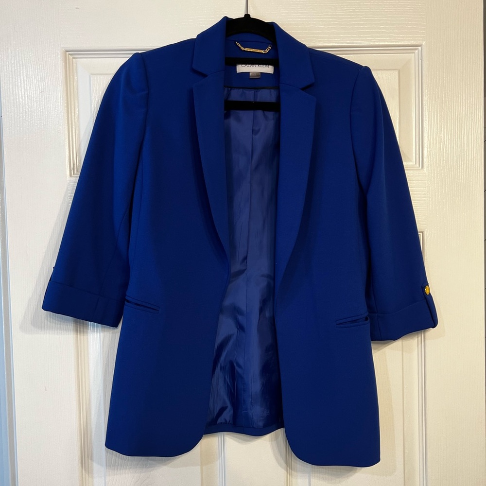 Calvin Klein Blue Open Front Blue Blazer 

Size 4P